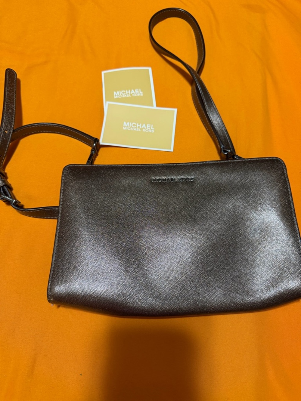 Michael Kors Metallic Bronze Crossbody Bag